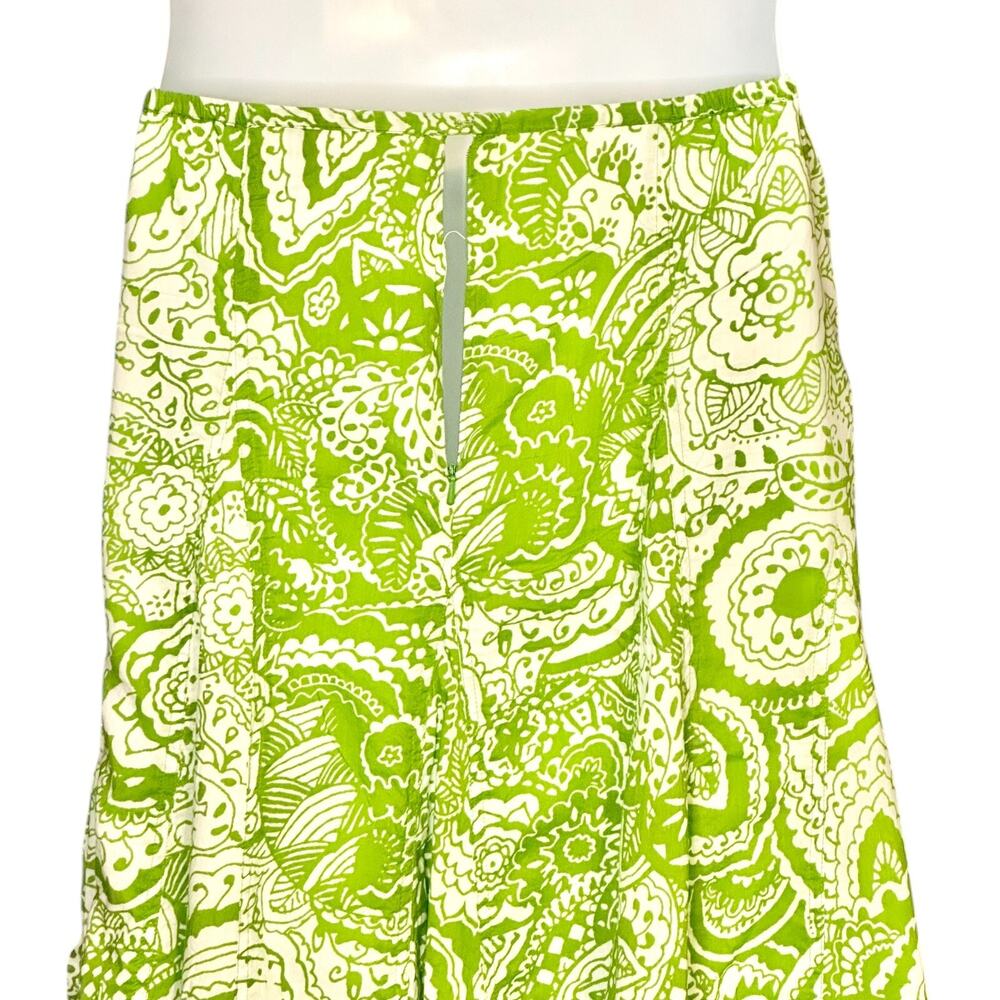 Chico's A Line Flared Maxi Skirt Size XL / 3 Boho Cottage Cotton Spring Green - Picture 8 of 9